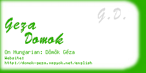 geza domok business card