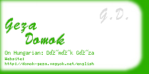 geza domok business card